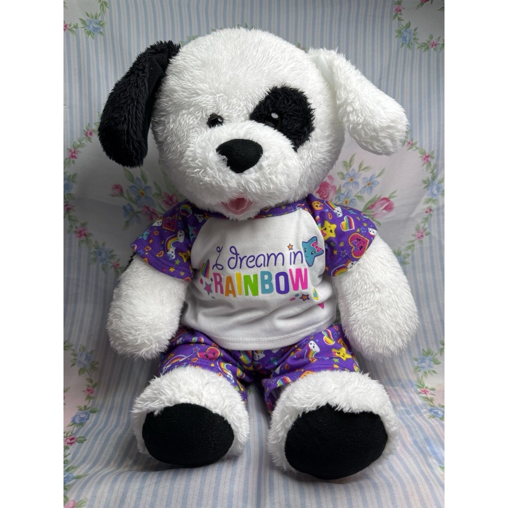 Build-A-Bear Cookies & Cream Pup Plush 17" With Rainbow‎ Pajamas